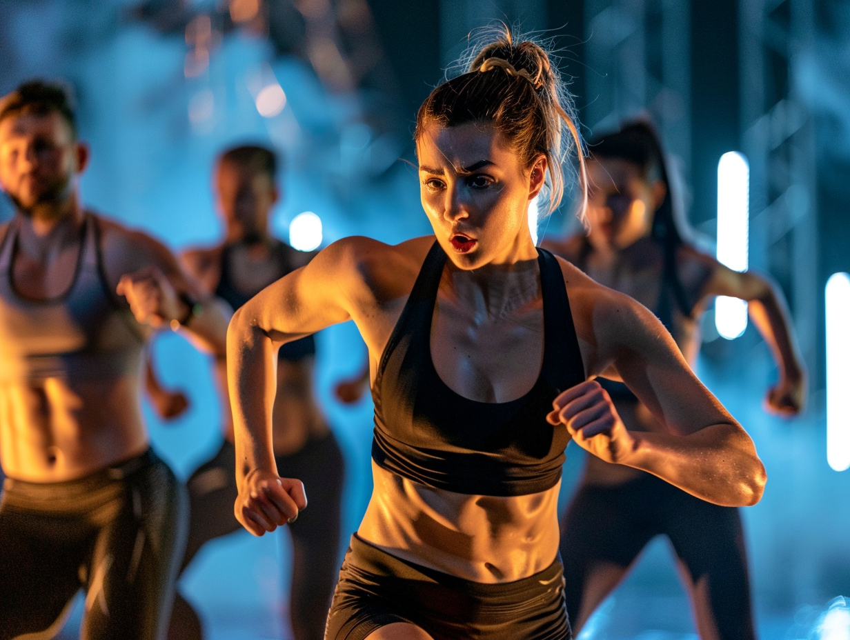 Команда тренерів проводить групове заняття на відкритому повітрі